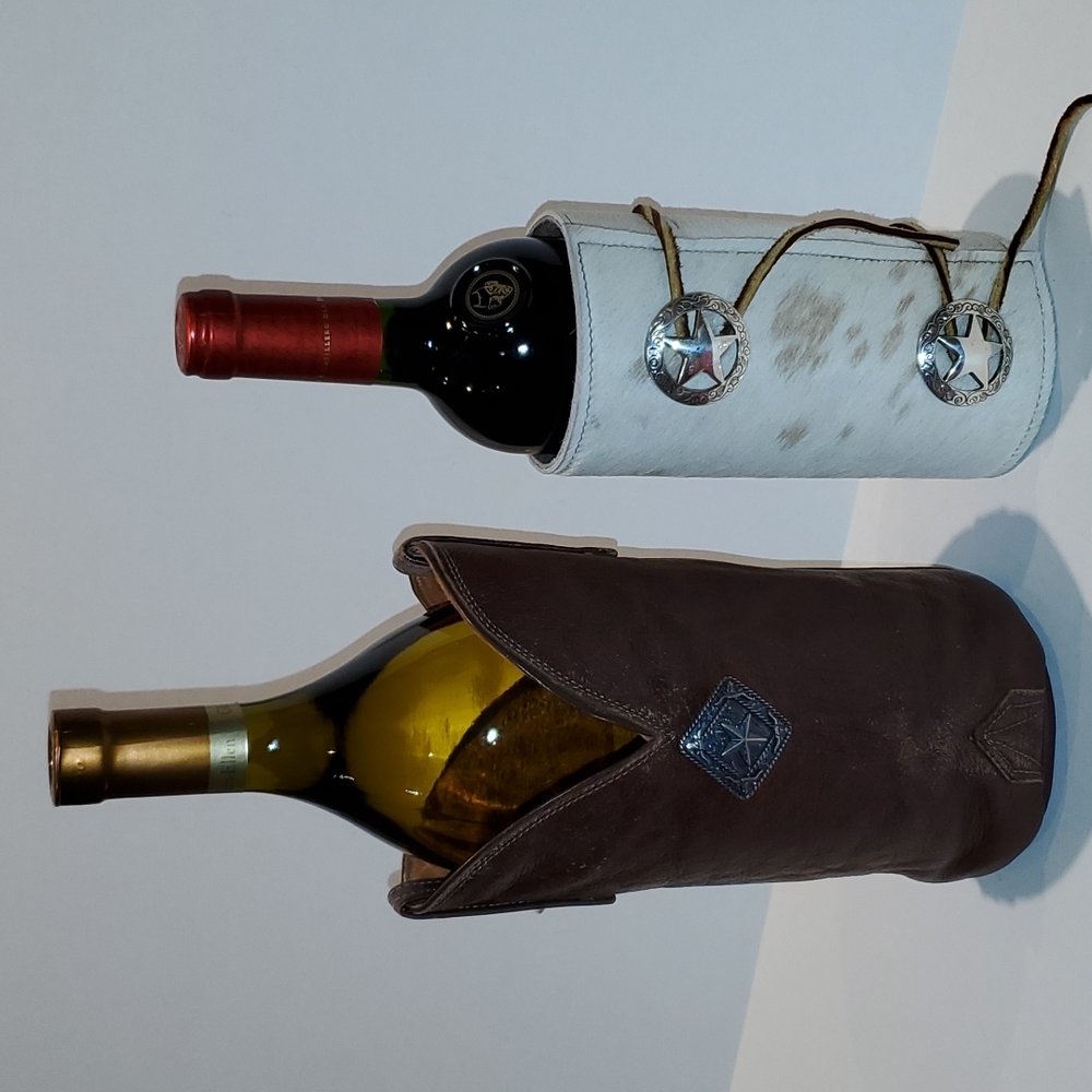 Hair on hide wine holders 2
